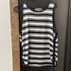 MICHAEL Michael Kors Striped Tank Top in Navy and White